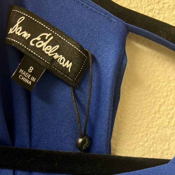 NWT Sam Edelman Blue Pleated Halter Midi Dress - Size 8 - Picture 6 of 11